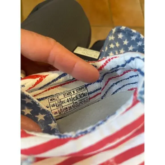 HEY DUDE ART WALLY AMERICANA SLIP ON SHOES SIZE 41 - Picture 6 of 7